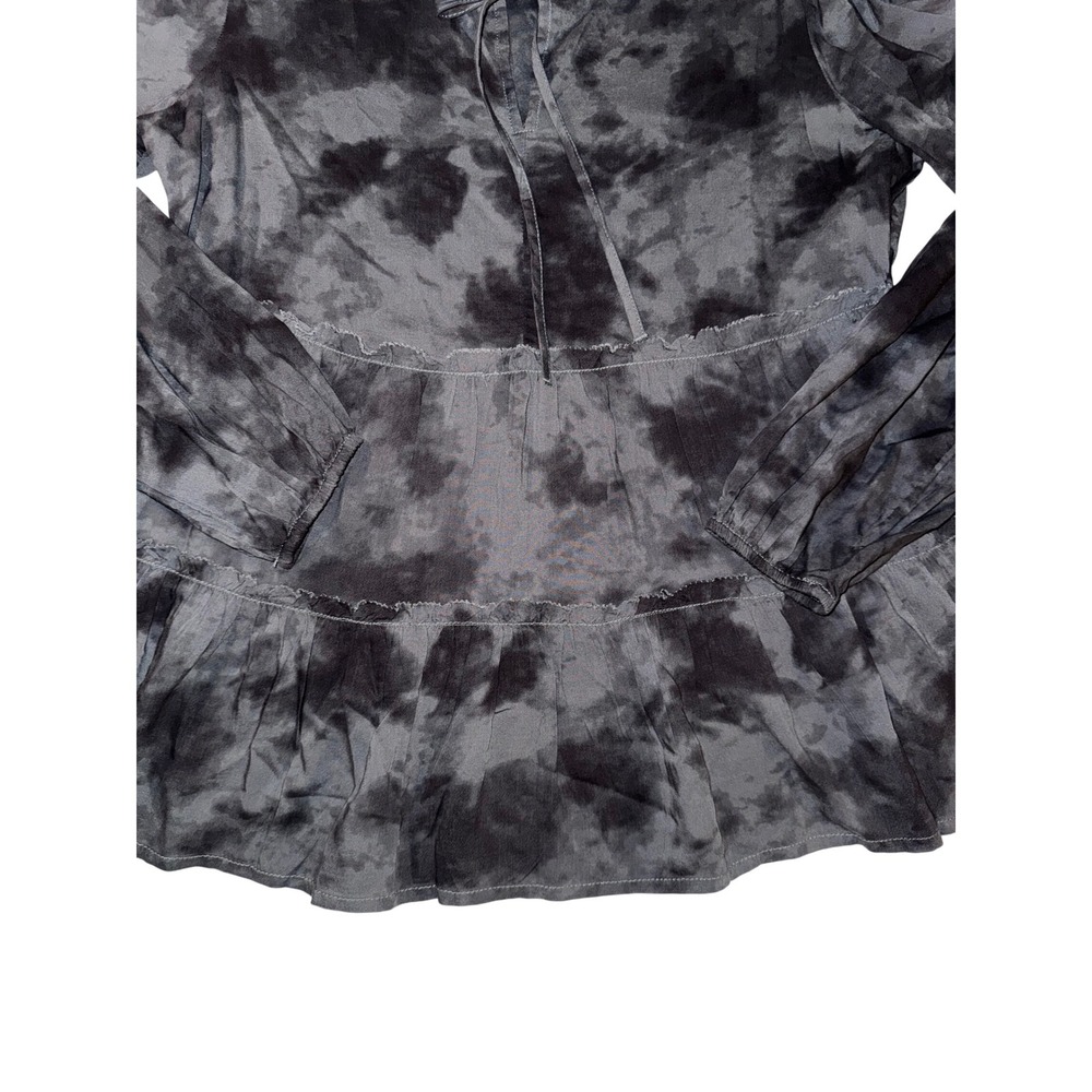 beachlunchlounge collection tie neck tiered tunic top womens gray tie dye Medium - Picture 6 of 7